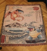 Ręcznie szyty koc, dywanik Pokemon - Charizard vs Blastoise. Pokémon
