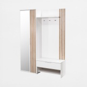 Garderoba z lustrem biała na kółkach