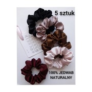 Zestaw 5 scrunchies do włosów 100% jedwab naturalny 