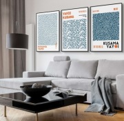 Zestaw 3 plakatów Yayoi Kusama, Sztuka Japońska, 42x30cm bez ramy