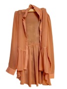 Piękna zwiewna łososiowa koszula z mankietami M Miss Selfridge