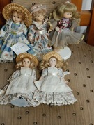 Kolekcjonerskie Lalki porcelanowe 15cm.  5szt.w super stanie