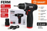 Wiertarko-Wkrętarka Akumulatorowa 12V FERM 16Nm Li-Ion USB-C LED-NOWA