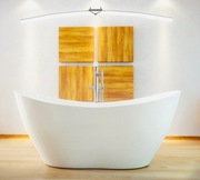 Wanna BESCO VIYA- wolnostojąca z konglomeratu 160 cm + klik-klak ZŁOTY 