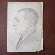 Rysunek ołówkiem Portret mężczyzny lata 30-te