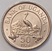 50 centów 1974r. Uganda - ładna. Nakład 10.000.000