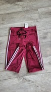 Ideal bordowe spodnie dresowe welurowe s/m