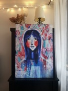 Obraz ręcznie malowany na płótnie 70x100 cm - Nimfa Wodna