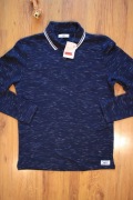 Polo C&A r. S granatowe męskie dł rękaw bawełniane nowe z metką