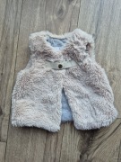 Matalan futrzana kamizelka kożuszek beżowa misiu sherpa ciepła zapięcie 74