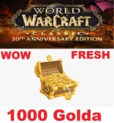 WOW THUNDERSTRIKE GOLD 1000 GOLDA ZŁOTA ZŁOTO FRESH WORLD OF WARCRAFT