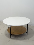 Stolik kawowy ze stali i drewna