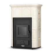 Piec kominek kaflowy ceramiczny PERUGGIA OLIVE z płaszczem wodnym kocioł CO