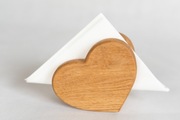 Serwetnik w kształcie serca, dębowy 