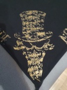 Chusta motocyklowa No Ride No Life czarna złoty napis czacha bawełniana 