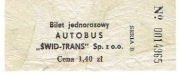 Świdnik - bilet jednorazowy autobus Świd-trans Sp.zo.o. kwota 1,40zł 
