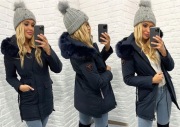 ZJAWISKOWA ZIMOWA PARKA KURTKA CIEPŁA KAPTUR 5XL