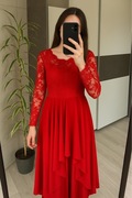 Czerwona suknia sukienka wieczorowa balowa