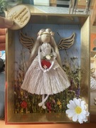 Aniołek w ramce chrzest komunia prezent