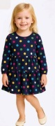 Sukienka dziewczęca w kolorowe grochy – granatowa 7 lat (122-128 cm)