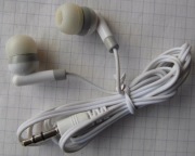 Słuchawki douszne, uniwersalne, STEREO, przewodowe, Białe, wtyk Jack stereo