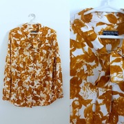 Koszula w złote kwiaty 100% len z wiskozą 