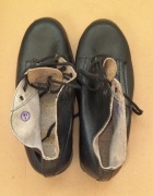 Buty robocze męskie, z olejoodporną podeszwą, czarne, skórzane