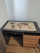 Biurko z szafką prawe antracyt - Mix Artisan 90 x 50 cm