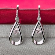 Kolczyki Srebrne Krople Deszczu | Cyrkonia AAA | Eleganckie + Gratis