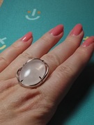 Pierścionek z różowym kwarcem 