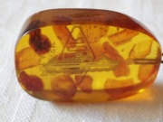 ELMOR Gdańsk Bursztyn Topiony Reklama Vintage PRL Element Breloka Unikat