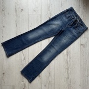 Jeansowe granatowe damskie spodnie straight leg 26/30 TOM TAILOR denim