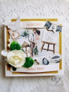 kartka ślubna boho ręcznie robiona personalizowana