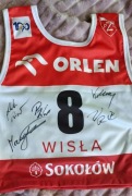 Plastron skoczków z autografami (Żyła, Kot, Wolny, Zniszczoł, Wąsek)