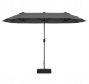Parasol ogrodowy podwójny duży szary 400 x 240 cm ze stojakiem Costway