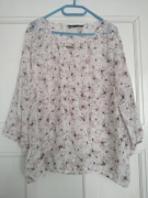 Lekka jasna zwiewna bluzka mgiełka w motyle 48 4XL