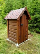 toaleta drewniana ogrodowa przenośna WC na działkę budowę wychodek sławojka