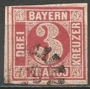 BAYERN 1862 Mi 9 kasowane