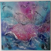 Obraz ręcznie malowany strukturalny płótno 50x50 