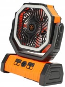 przenośny wentylator kempingowy ze światem i pilotem