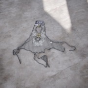 Zestaw bielizny damskiej – transparentny top + stringi, koronka