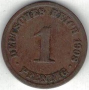 35 Niemcy Cesarstwo 1 pfennig 1908 A