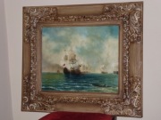 Obraz olejny  pt. " Bitwa pod Chios  " 