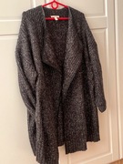 Esprit długi czarny kardigan z kieszeniami