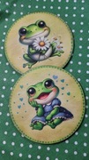 Podkładki z żabką Mikołajki 