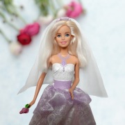 Lalka Barbie panna młoda księżniczka suknia ślubna welon pierścionek