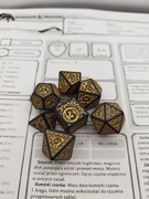Zestaw 7 kości rpg  D4 D20 dungeon and dragons d&d runiczny zółty