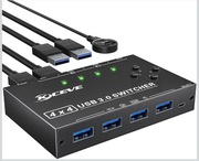 KCEVE przełącznik USB 3.0 koncentrator do 4 komputerów