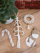 Odoby choinkowe ręcznie robione makrama prezent pod choinkę