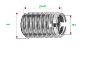 Tulejka gwintowana, redukcja M6 na M4 INOX 10mm